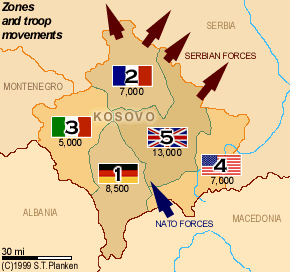 Map KFOR sections